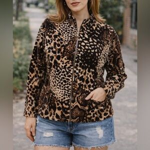 Vintage Alfred Dunner Velour Zip Jacket – Size 12 Petite